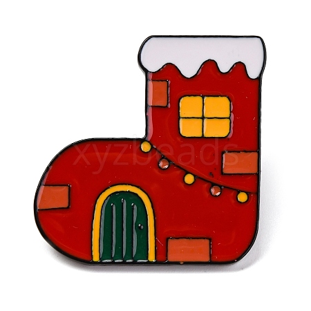 Christmas Theme Zinc Alloy Enamel Pins JEWB-Z028-01B-1