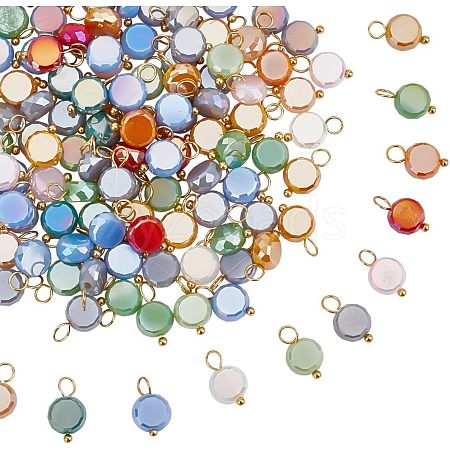 HOBBIESAY 120Pcs Electroplate Opaque Glass Charms FIND-HY0001-36-1