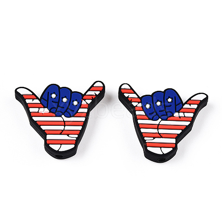 Independence Day Silicone Focal Beads SIL-R147-01I-1-1