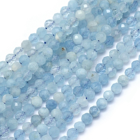 Natural Aquamarine Beads Strands X-G-E411-19B-4mm-1