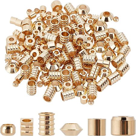 SUPERFINDINGS 300Pcs 3 Style Brass Beads KK-FH0004-03-1