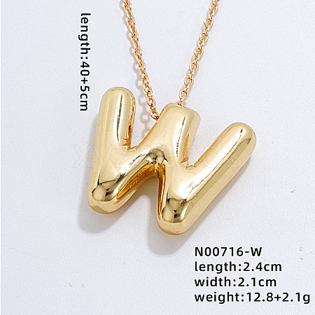 Stainless Steel Party Balloon Letter Pendant Cable Chain Necklaces for Women YF1942-23-1