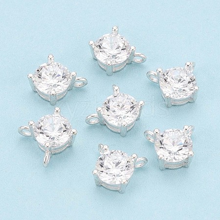 925 Sterling Silver Micro Pave Clear Cubic Zirconia Charms STER-N017-17A-S-1