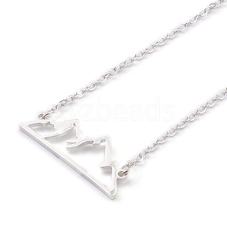 304 Stainless Steel Alps Pendant Necklaces X-NJEW-Z001-01S-1