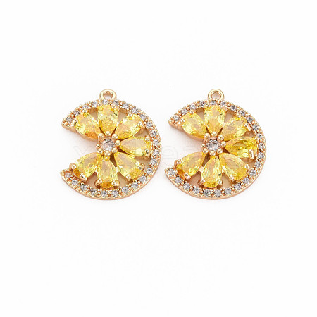 Brass Micro Pave Cubic Zirconia Charms KK-S364-269B-1