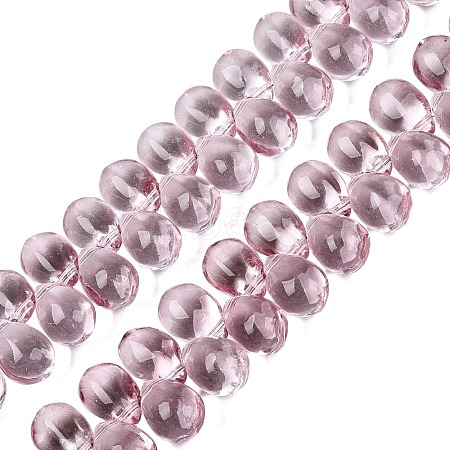 Baking Paint Transparent Glass Beads Strands GL-N005-02A-D03-1