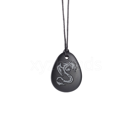 Teardrop with Dragon Food Grade Eco-Friendly Silicone Pendants PW-WGEF2D6-06-1