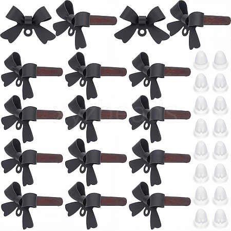 40Pcs Bowknot Alloy Stud Earring Findings FIND-SP0001-16EB-1