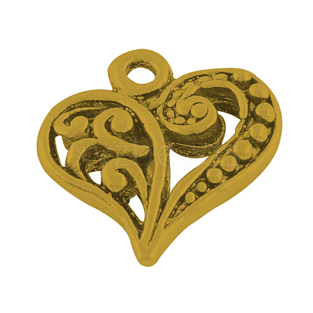 Tibetan Style Filigree Alloy Heart Charms TIBEP-0277-AG-RS-1