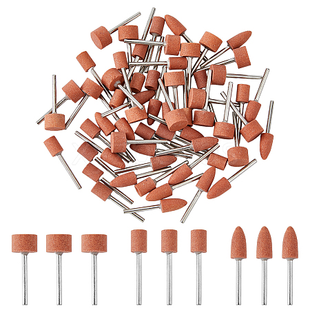 DICOSMETIC 60Pcs 3 Style Aluminium Oxide Abrasive Sanding Drill Bit for Rotary Tool Accessories TOOL-DC0001-08-1