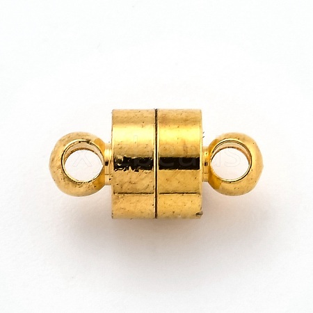 Brass Magnetic Clasps with Loops KK-O134-14G-1