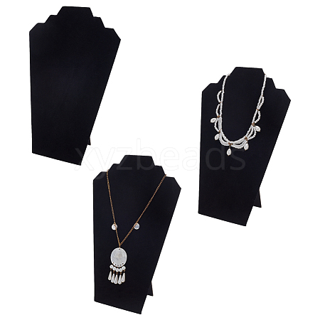 Velvet with Paperboard Necklace Bust Display Stands NDIS-WH0017-05A-1