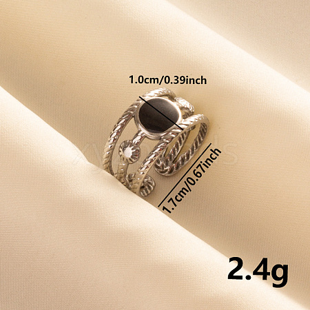 Fashion Round Enamel Open Cuff Ring ZB6114-1-1