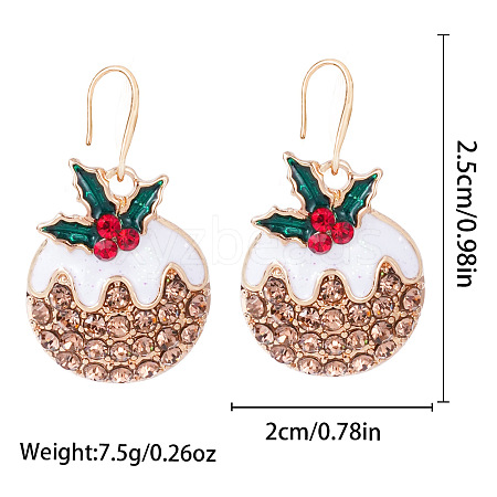 Christmas Alloy Enamel & Rhinestone Stud Dangle Earrings FS-WG10992-24-1