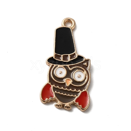 Thanksgiving Day Golden Tone Alloy Enamel Pendants ENAM-M002-01J-G-1