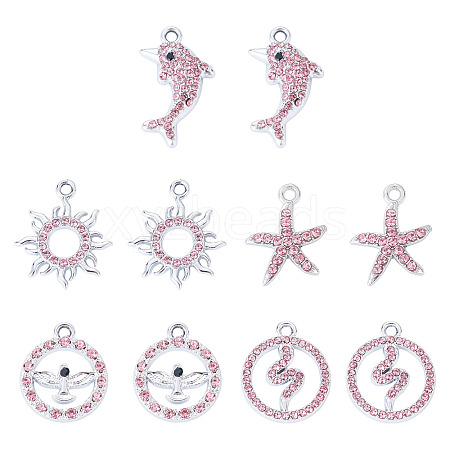 10Pcs 5 Styles Alloy Pendants FIND-TADJ0001-26B-1