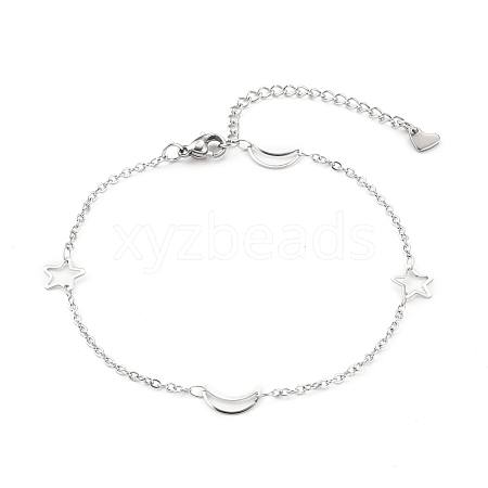 Tarnish Resistant 304 Stainless Steel Cable Chain Anklets X-AJEW-H104-05P-1