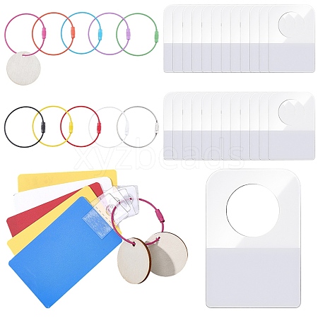 10Pcs 10 Colors Iron Cable Wire Keychains FIND-CP0003-82-1