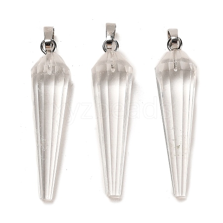 Natural Quartz Crystal Pointed Pendants G-D089-01P-07-1