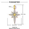 Brass Micro Pave Clear Cubic Zirconia Pendants CU-OY001-53G-2