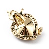 Real 18K Gold Plated Rack Plating Brass Micro Pave Clear Cubic Zirconia Pendants KK-C015-27G-10-3