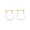 Brass Enamel Hoop Earrings for Women EJEW-M211-01LG-A-1