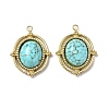 Vacuum Plating 201 Stainless Steel Natural Turquoise Pendants STAS-C064-VC869-2