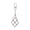 Stainless Steel Braided Chain Macrame Pouch Empty Stone Holder Pendant Decorations HJEW-JM02057-1