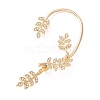 Leaf Crystal Rhinestone Alloy Ear Cuffs with Piercing EJEW-I262-02KCG-1