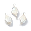 Natural Baroque Pearl Keshi Pearl Copper Wire Wrapped Connector Charms PALLOY-JF02085-03-1