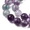 Natural Rainbow Fluorite Round Bead Strands G-P070-31-10mm-4