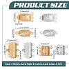 32 Sets 8 Styles Ion Plating(IP) 304 Stainless Steel Box Clasp FIND-PH0020-89-2