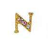 Alloy Gold Rhinetone Letters Nail Stud Cabochons MRMJ-S047-023N-1