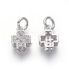 Brass Micro Pave Cubic Zirconia Charms ZIRC-J021-11P-RS-2