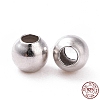 Rhodium Plated 925 Sterling Silver Spacer Beads STER-L063-01P-5