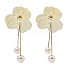 Flower Alloy Dangle Stud Earrings EJEW-L096-005G-2