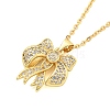 Brass Micro Pave Clear Cubic Zirconia Pendant Necklaces NJEW-M220-04A-G-1