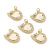 Rack Plating Brass Micro Pave Cubic Zirconia with Synthetic Opal Pendants KK-D088-38G-02-1