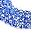 Transparent Electroplate Glass Beads Strands EGLA-N002-34C-B14-4