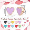 50Pcs 10 Colors Alloy Enamel Beads ENAM-HY0001-51-2