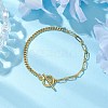 Brass Paperclip Chains and Paperclip Chains Bracelets for Women BJEW-JB10402-2