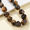 Natural Tiger Eye Nuggets Beaded Necklaces for Women Men NJEW-K388-01J-3