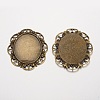 Oval Tibetan Style Alloy Cabochon Settings PALLOY-K109-78AB-NR-2