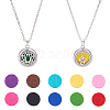 2 Sets Alloy Hollow Essential Oil Diffuser Perfume Locket Pendant 304 Stainless Steel Chain Necklaces NJEW-HS0001-22C-1