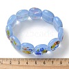 Handmade Millefiori Lampwork Beaded Stretch Bracelets for Men Women BJEW-G738-01B-05-5