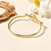 304 Stainless Steel Flat Round Link Bangles for Women BJEW-R014-01G-04-3