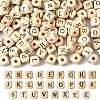 208Pcs 26 Styles Printed Natural Wood Beads WOOD-FS0001-51-2