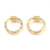 Brass Micro Pave Cubic Zirconia Screw Carabiner Lock Charms KK-M206-18G-01-2