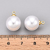 Brass & ABS Plastic Imitation Pearl Pendants KK-N261-12mm-121G-3