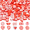 Valentine's Day Theme 300Pcs Handmade Polymer Clay Beads CLAY-SP0001-01C-1